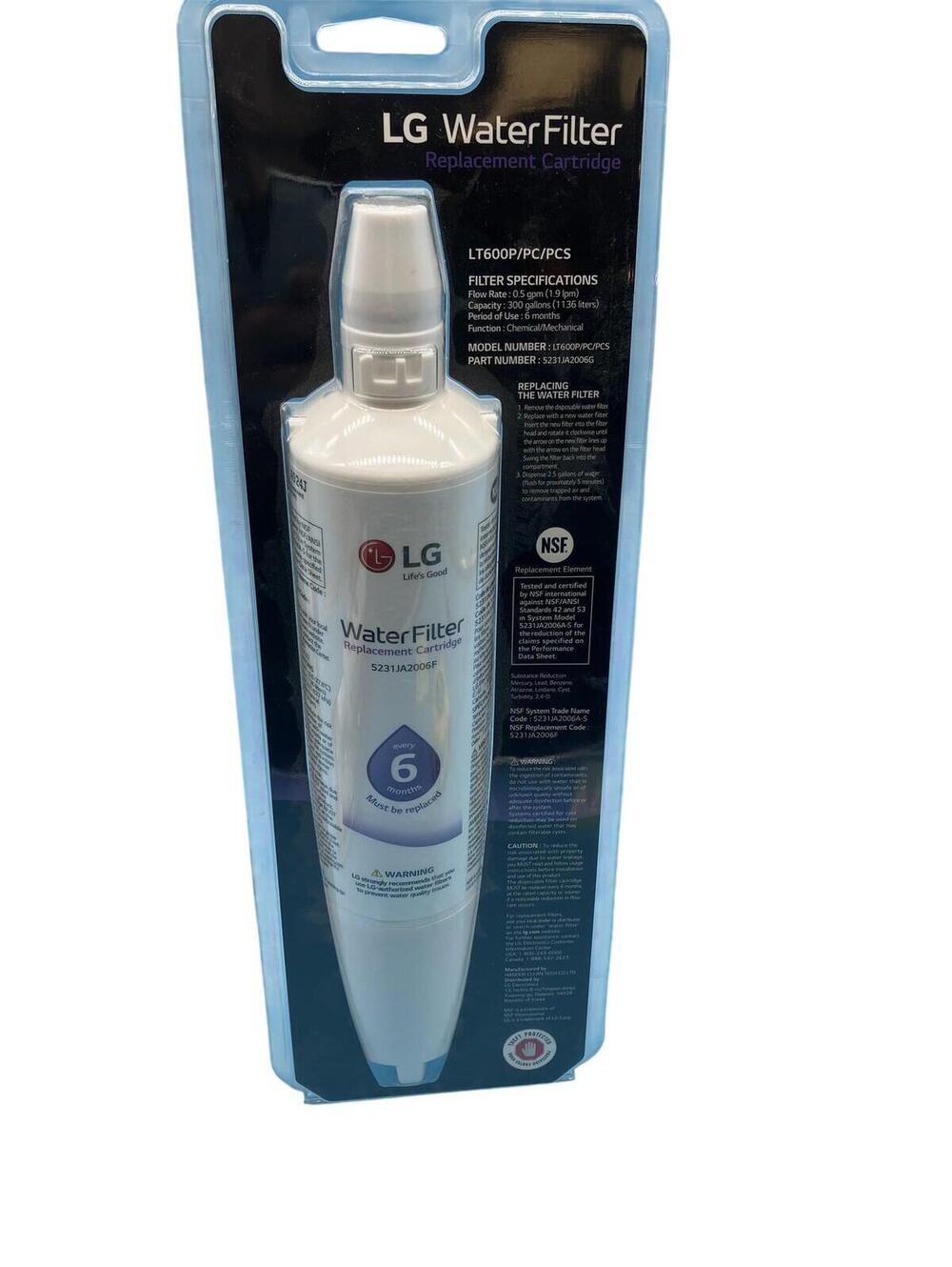 LG LT600P Refrigerator Water Filter White 300 Gallon NSF Lead Cysts Chlorine